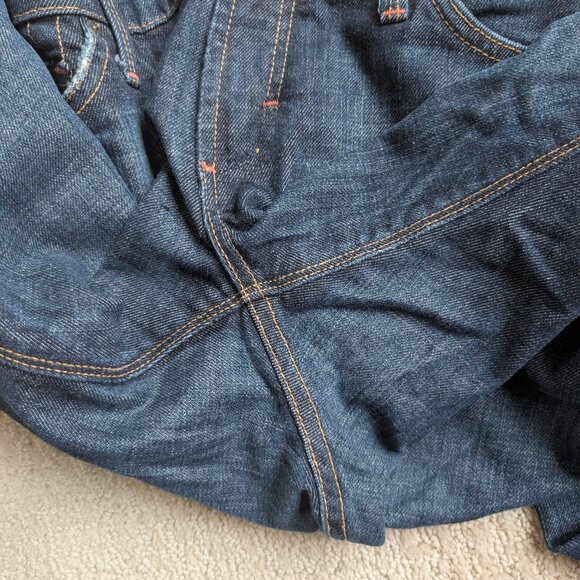 EUC James Jeans Petite Dry Aged Denim Women's 29 x 27.5 Bootcut Blue J pockets - Picture 9 of 14